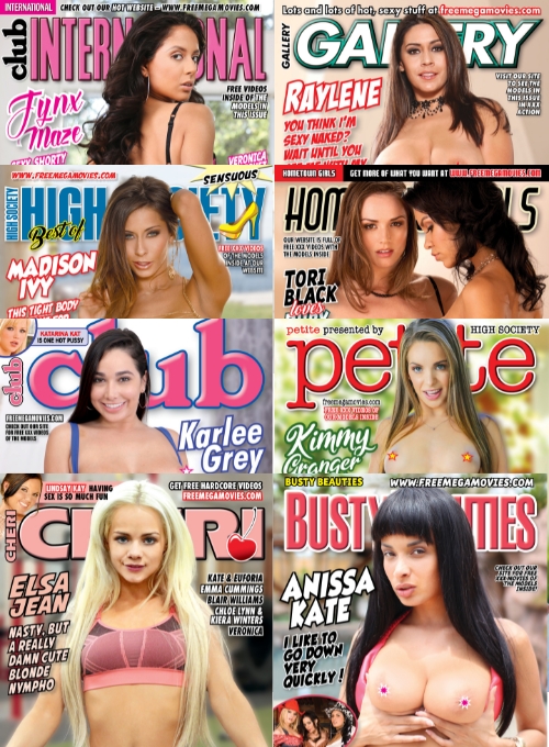 July 2026 adult magazine covers: Busty Beauties 288, Hometown Girls 278, Gallery 273, Club International 284, Best of High Society 433, Club 368, Cheri 368, Petite 369. Featuring cover models Anissa Kate, Tori Black, Raylene, Jynx Maze, Madison Ivy, Karlee Grey, Elsa Jean, and Kimmy Granger.